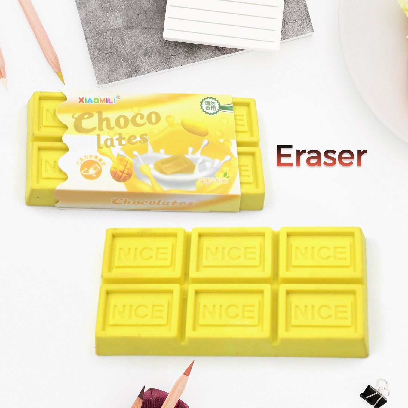 4343 Chocolate Shaped Erasers Soft Pencil Erasers Supplies For Office School Students Drawing Writing Classroom Rewards For Return Gift Birthday Party School Prize - Happy Price - Image 1