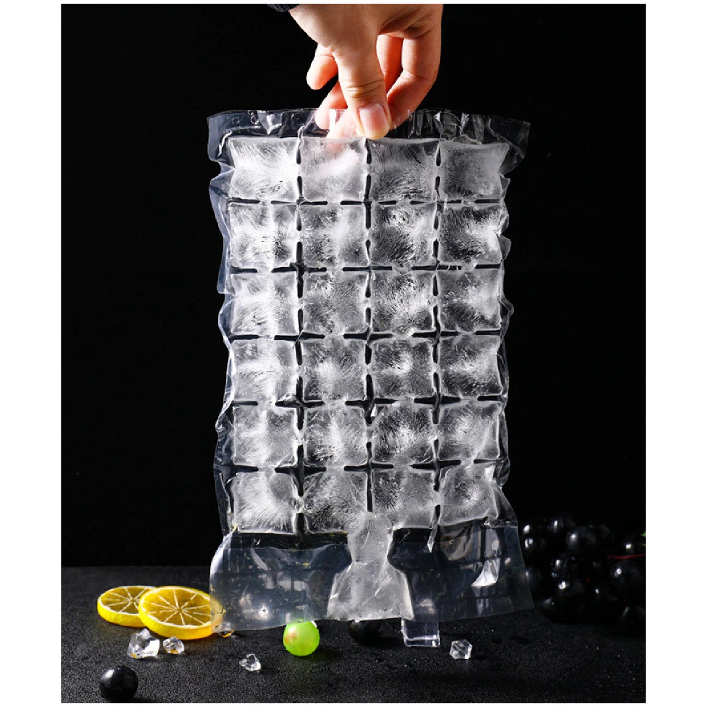 Disposable Ice Cube Bags Stackable Easy Release Ice Cube Mold Trays Self-seal Freezing Makercold Ice Pack Cooler Bag For Cocktail Food Wine - Happy Price - Image 2