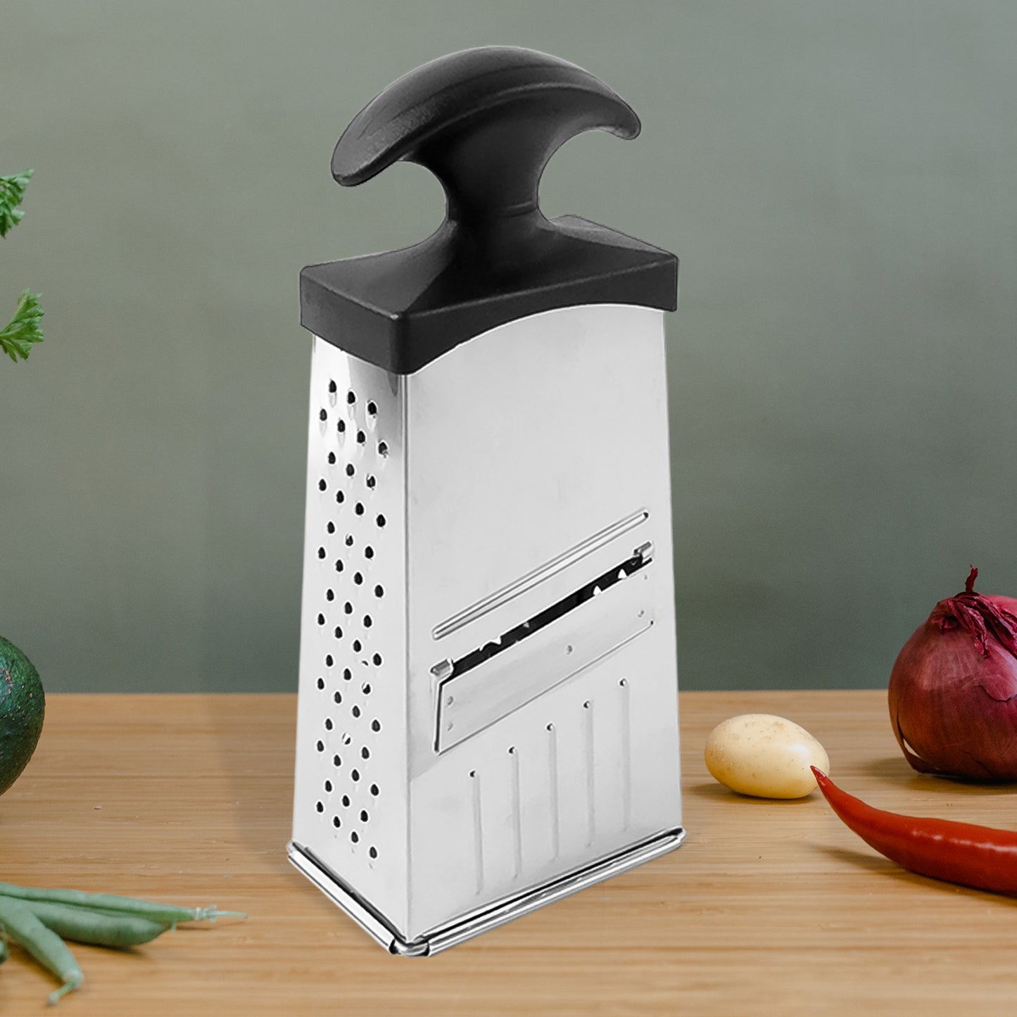 Apex Classic 4-in-1 Stainless Steel Grater  Slicer With Handle - Happy Price - Image 4