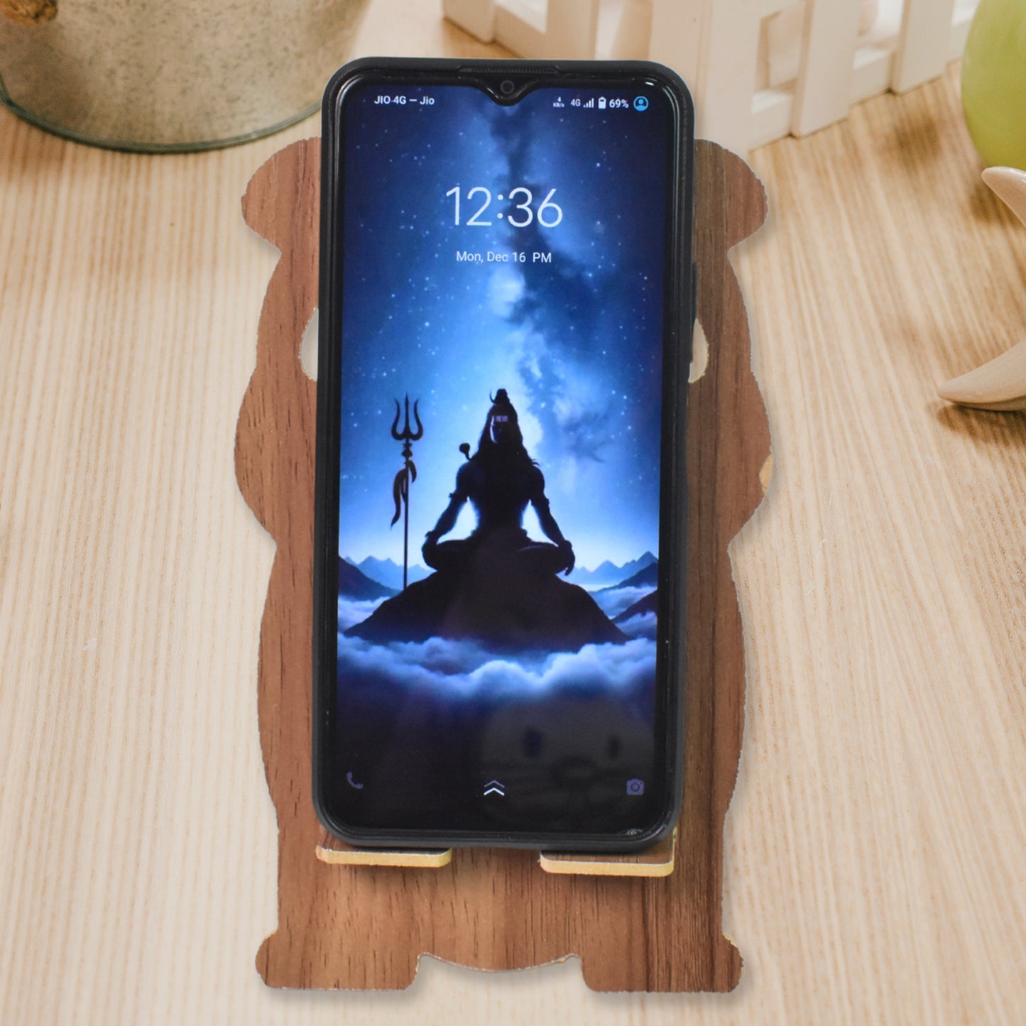 Wooden Cartoon Shape Design Mobile Stand  (1 Pc) - Happy Price - Image 6