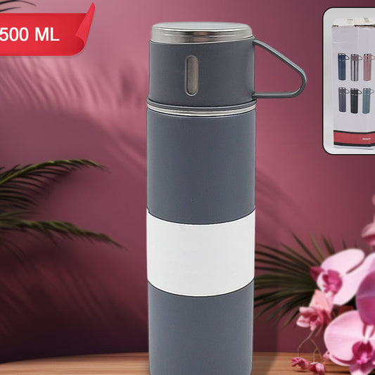 Stainless Steel Vacuum Insulated Water Bottle With Coffee  Tea Mug (500 Ml) - Happy Price - Image 1