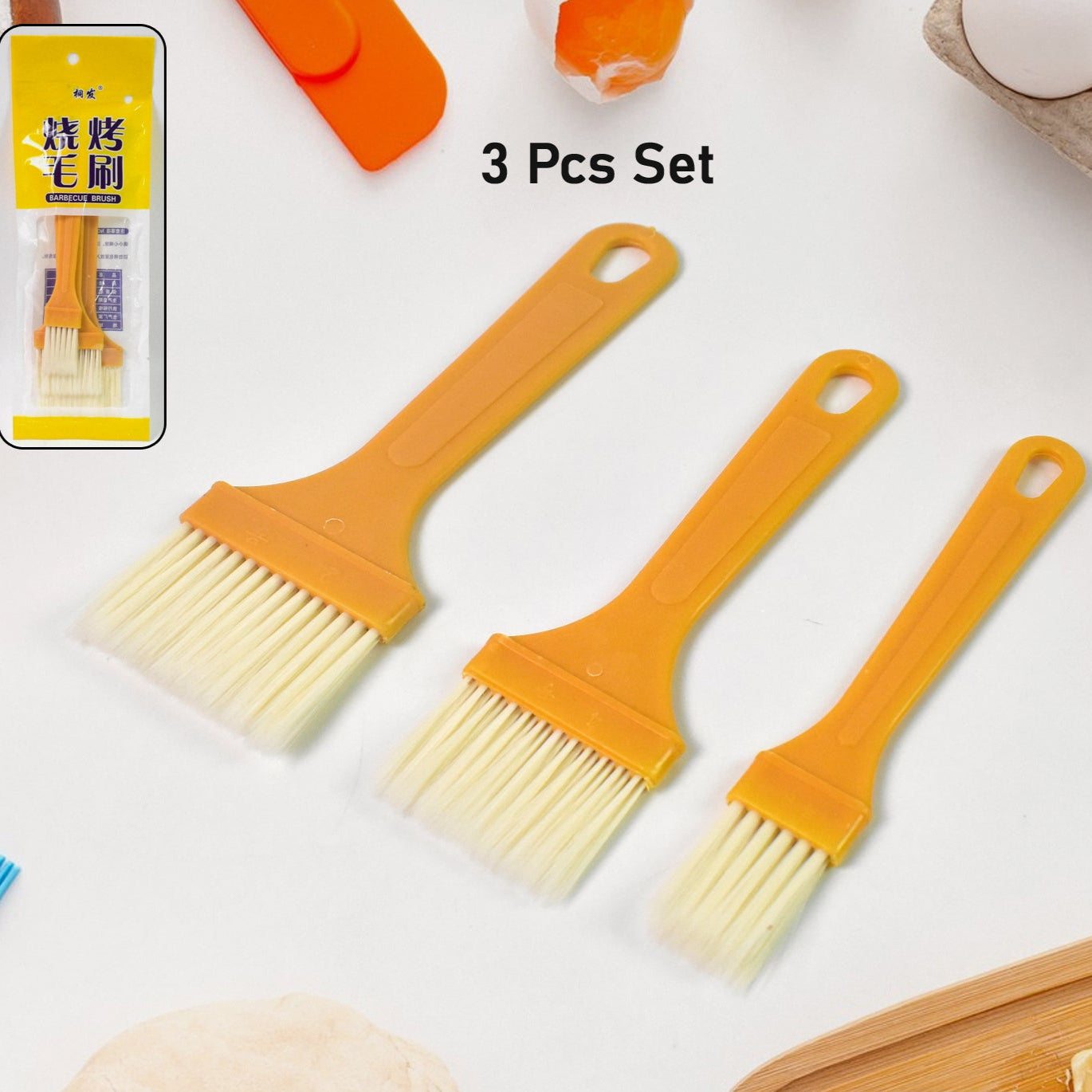 Multifunction Basting Brush Barbecue Brush For Cooking Pastry Brush Baking (3 Pcs Set) - Happy Price - Image 1