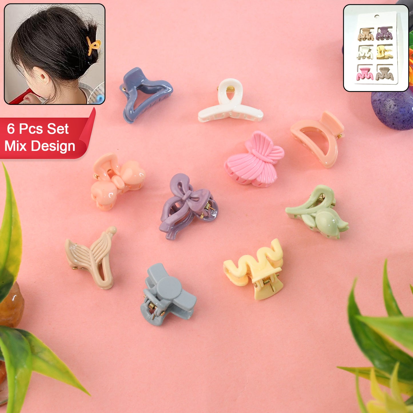 Hair Clips For Girls Kids Hair Accessories (6 Pcs Set) - Happy Price - Image 2