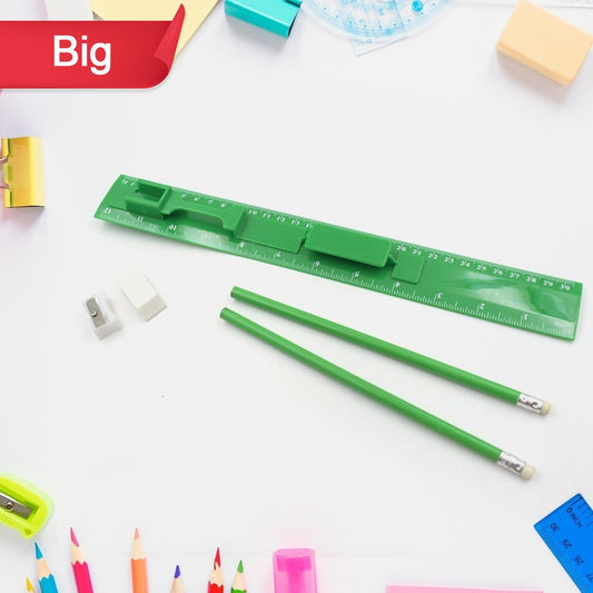 School  Office Set (Ruler  2 Pencils  Eraser  Sharpener) Stationary Set 5 Items Educational Item For School Going Kids Stationary Set For Girls Boysstationary For Schoolgift Pack For Girls Kidsbirthday Gift Kids (5 Pc Set ) - Happy Price - Image 1