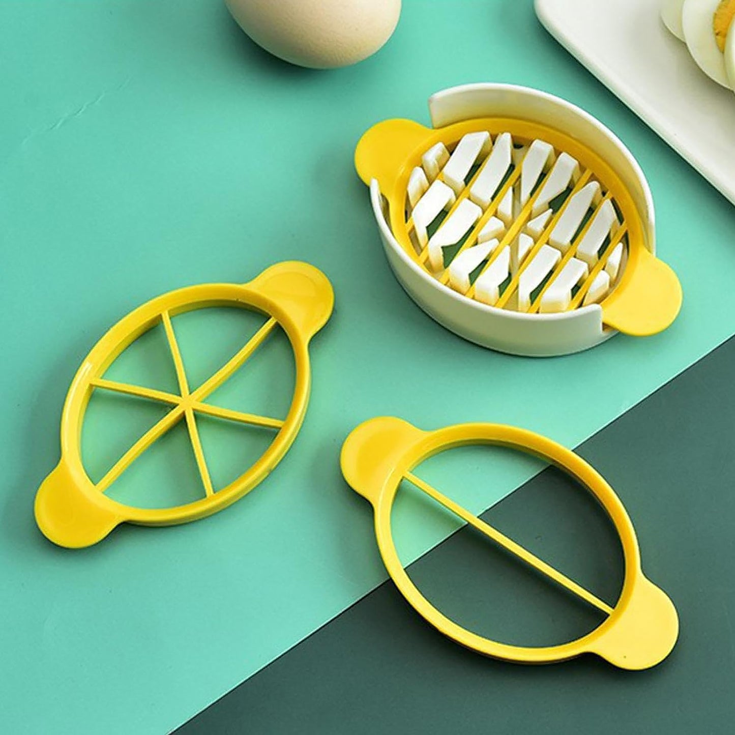 Egg Slicer 3 In 1 Boiled Egg Slicer Egg Slicer Preserved Egg Slicer Home Restaurant Kitchen Tool (1 Pc) - Happy Price - Image 4