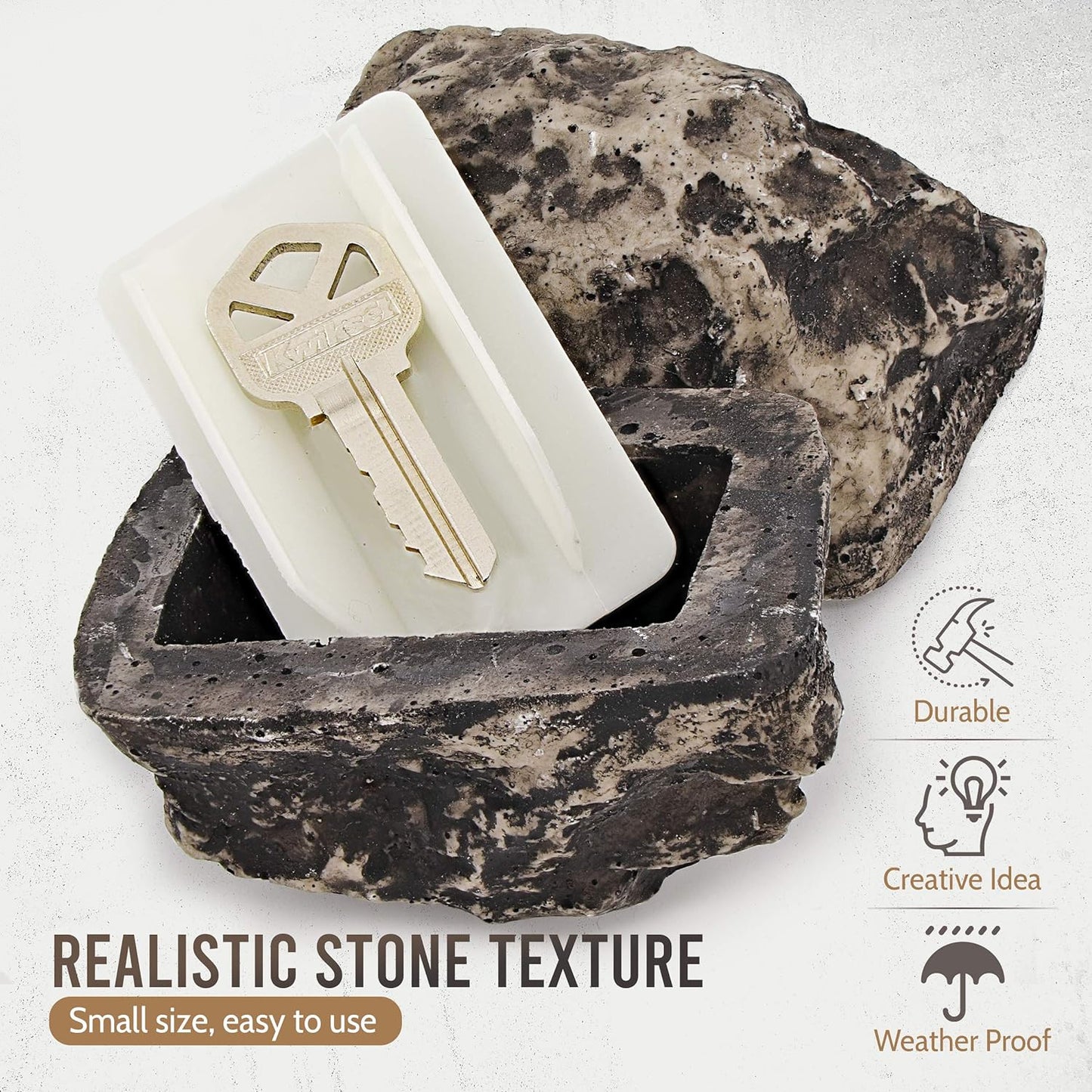 Hide A Key Outside Rock Looks Like A Real Rock - Weatherproof Rock Key Perfect For Emergencies - Fake Rock Key Hider Outside Decorative (1 Pc) - Happy Price - Image 3
