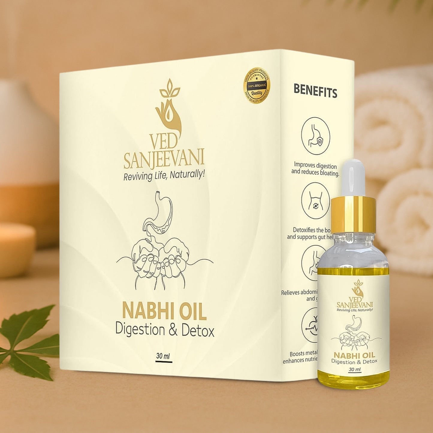 Ved Sanjeevani 30ml Ayurvedic Nabhi Oil For Digestion  Detox (30ml  1 Pc) - Happy Price - Image 3