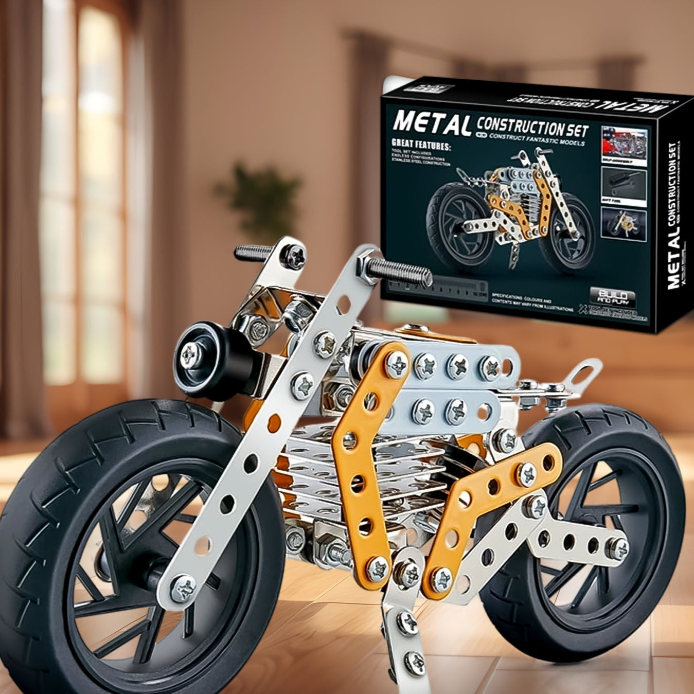 Metal Diy Bike Building Blocks For Kids (Bike 162 Pc Of Bike Tool  1 Set) - Happy Price - Image 1