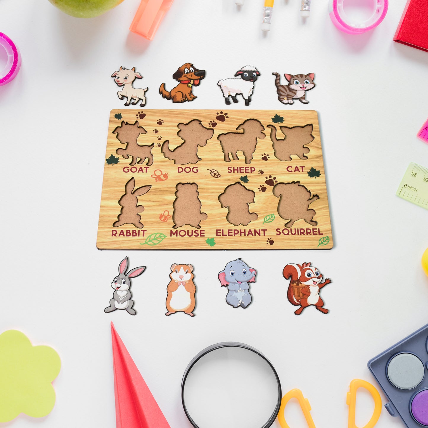 Wooden Animal Puzzle Learning Educational Board (1 Set  2820 Cm) - Happy Price - Image 4