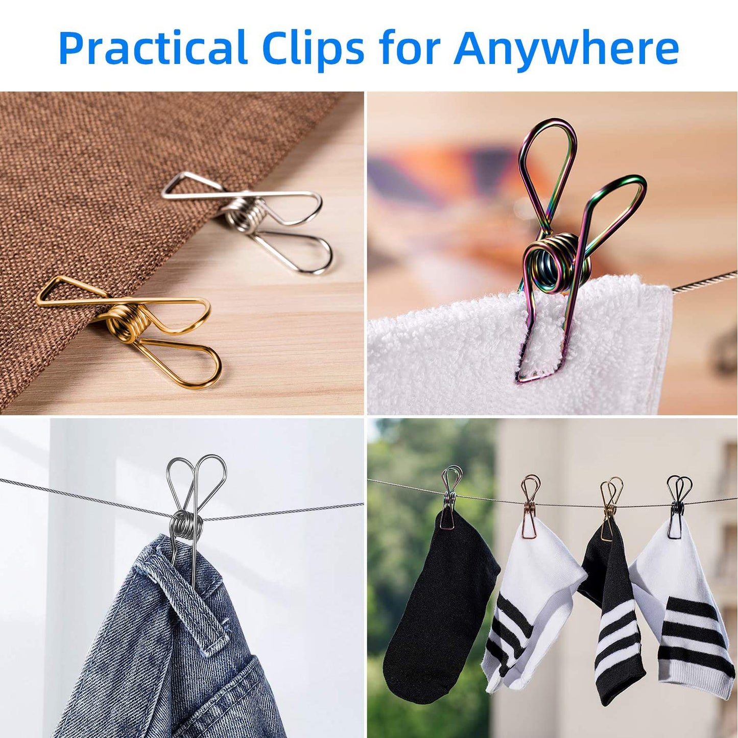 Stainless Steel Multipurpose Sturdy Clothes Hanging Clips - Happy Price - Image 2