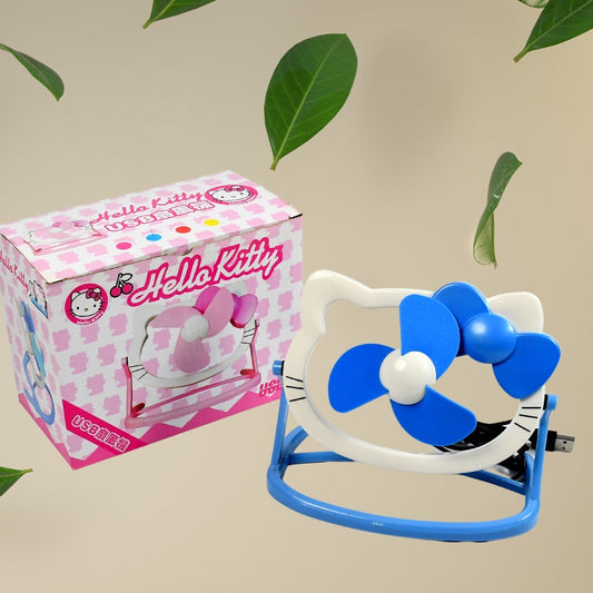 Hello Kitty Cartoon Fan Cute Bright Color Desktop Office Usb Mini Fan Personal Desktop Fan (Battery Not Include) - Happy Price - Image 1