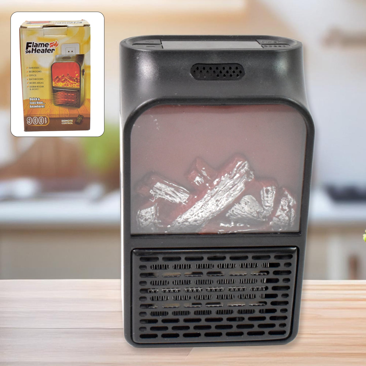 Portable Electric Fireplace Lamp Led Flame Heater (900w  1 Pc) - Happy Price - Image 2