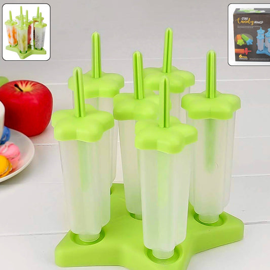 Plastic Ice Cream Molds With Lid (1 Set  6 Pc) - Happy Price - Image 1