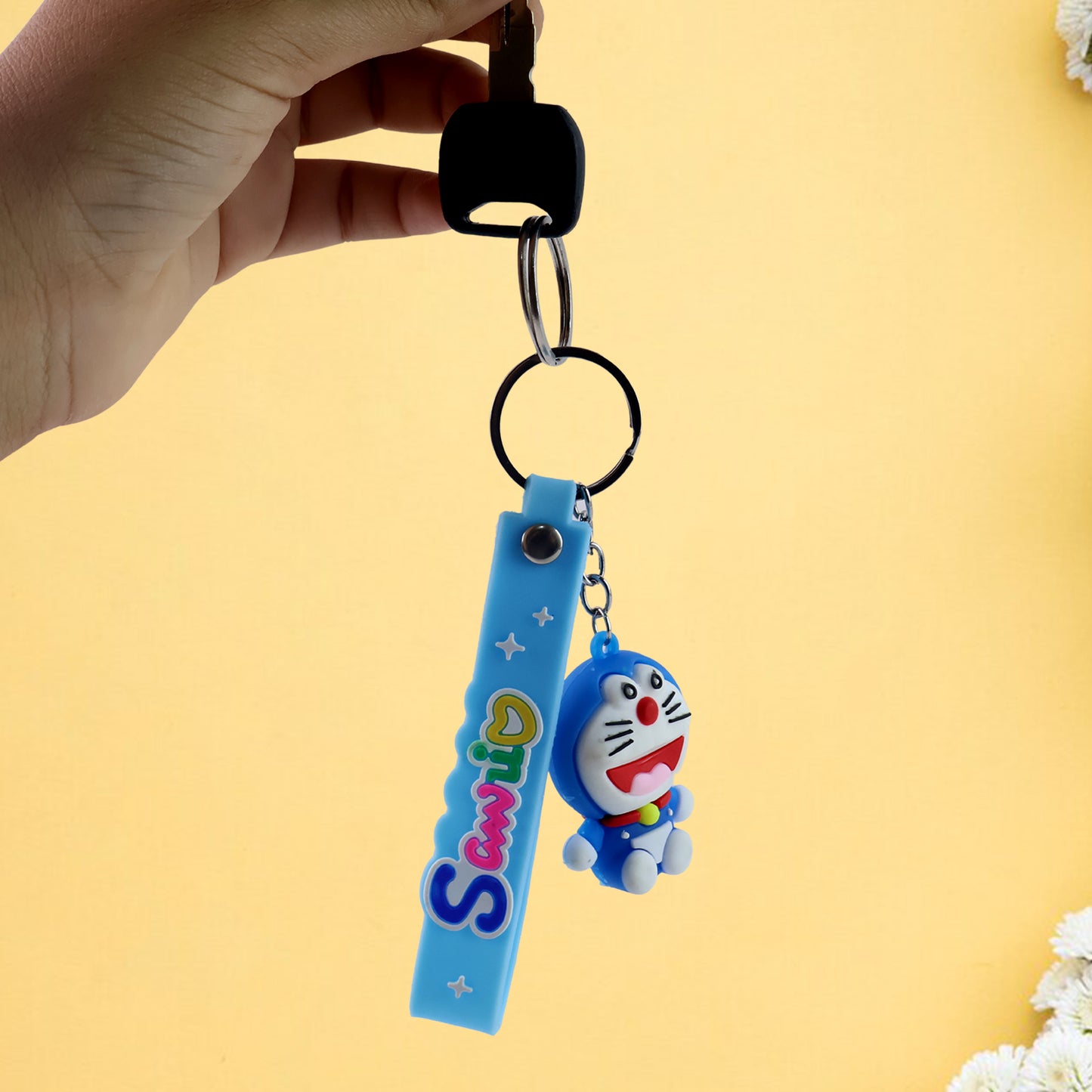 Cute Cartoon Silicone 3d Key Chain With Metal Hook  Strap (Pack Of 1) - Happy Price - Image 4