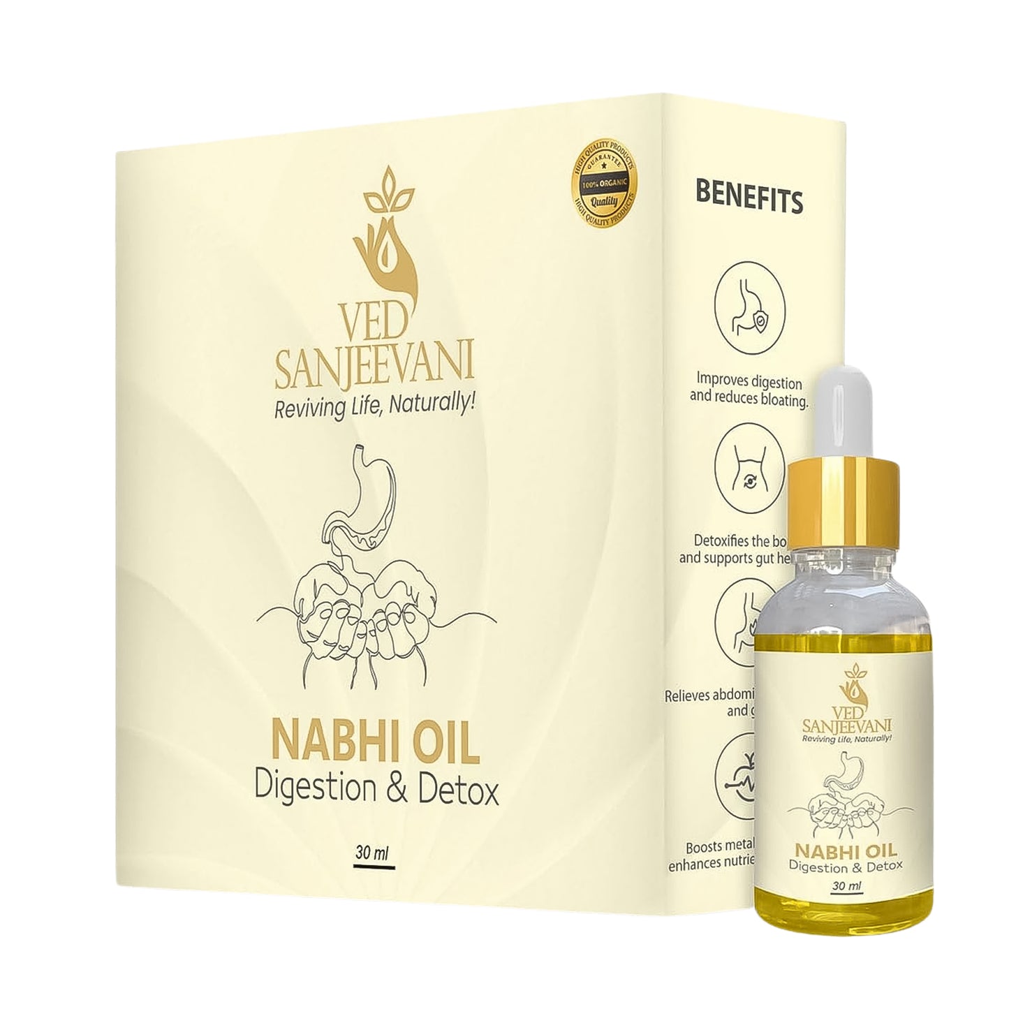 Ved Sanjeevani 30ml Ayurvedic Nabhi Oil For Digestion  Detox (30ml  1 Pc) - Happy Price - Image 2