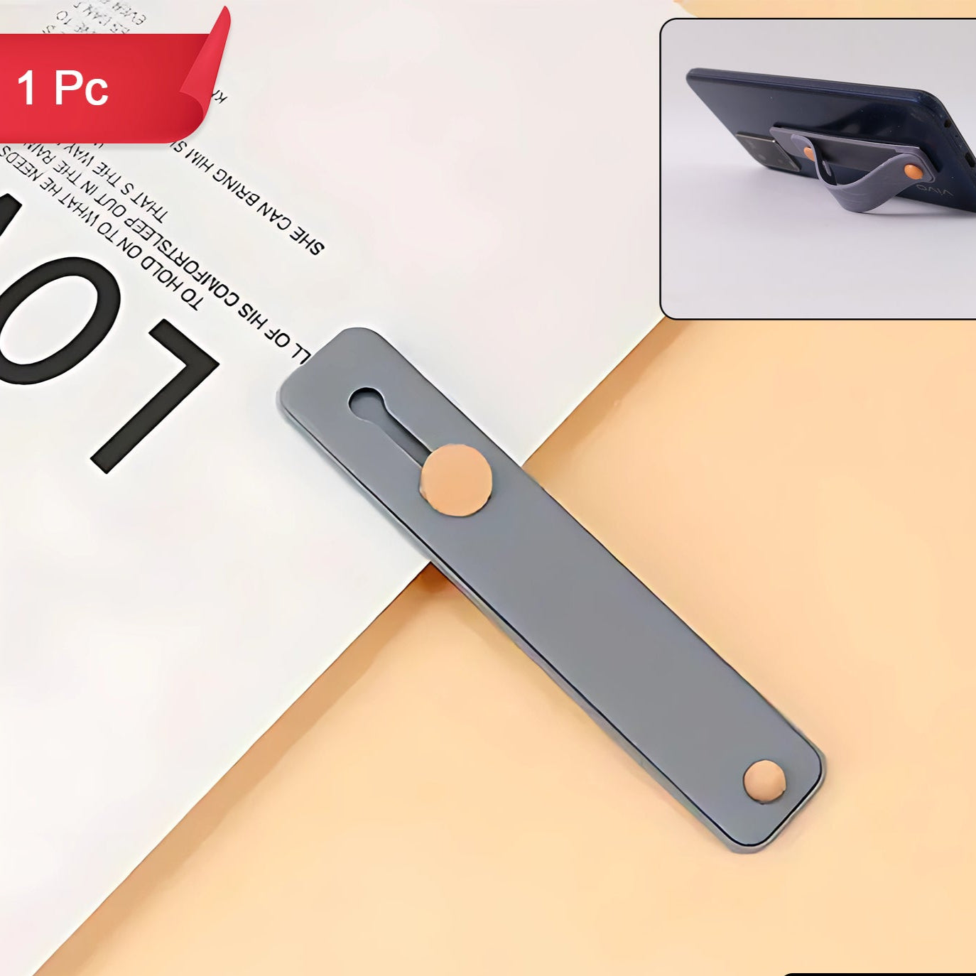 Dark Grey Phone Loop Finger Holder Phone Grip Straps Silicone Phone Finger Strap (1 Pc) - Happy Price - Image 1