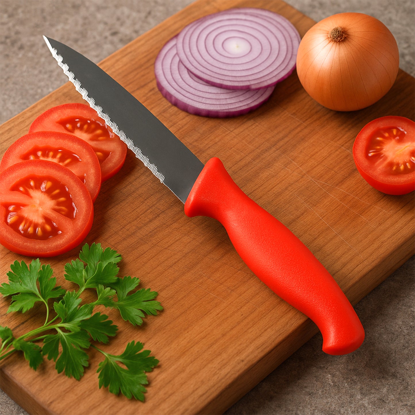 Stainless Steel Serrated Kitchen Knife (1 Pc) - Happy Price - Image 6