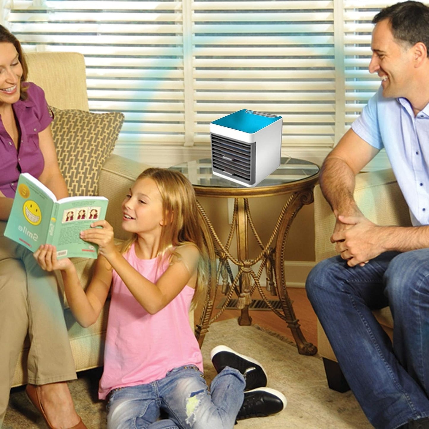 Mini Portable Air Cooler Personal Space Cooler Easy To Fill Water And Mood Led Light And Portable Air Conditioner Device Cool Any Space Like Home Office - Happy Price - Image 5