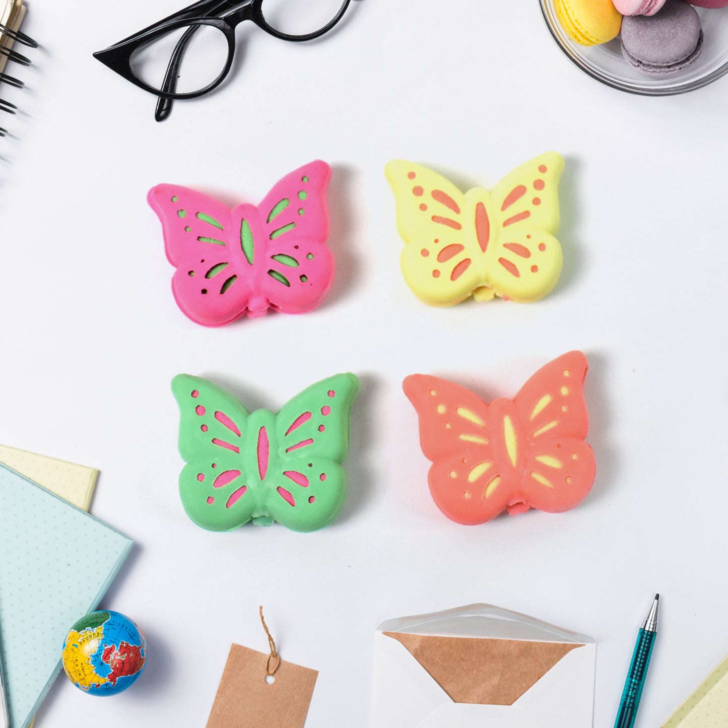 Butterfly Shape Eraser Rubber (1 Pc  Mix Colour  Design) - Happy Price - Image 2