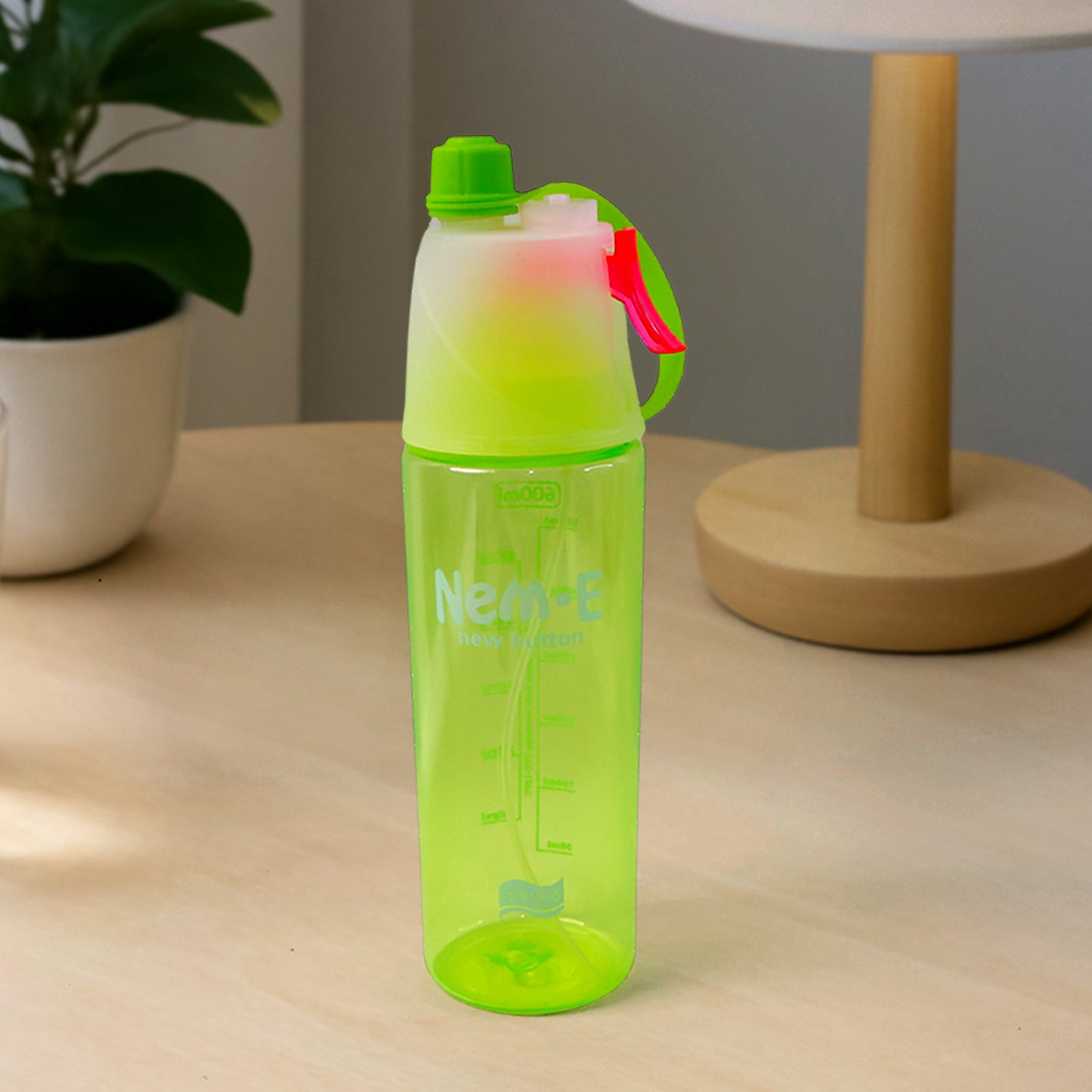 Plastic Dual Function Sports Water Bottle With Built-in Mist Spray And Leakproof Cap (600ml  1 Pc) - Happy Price - Image 3