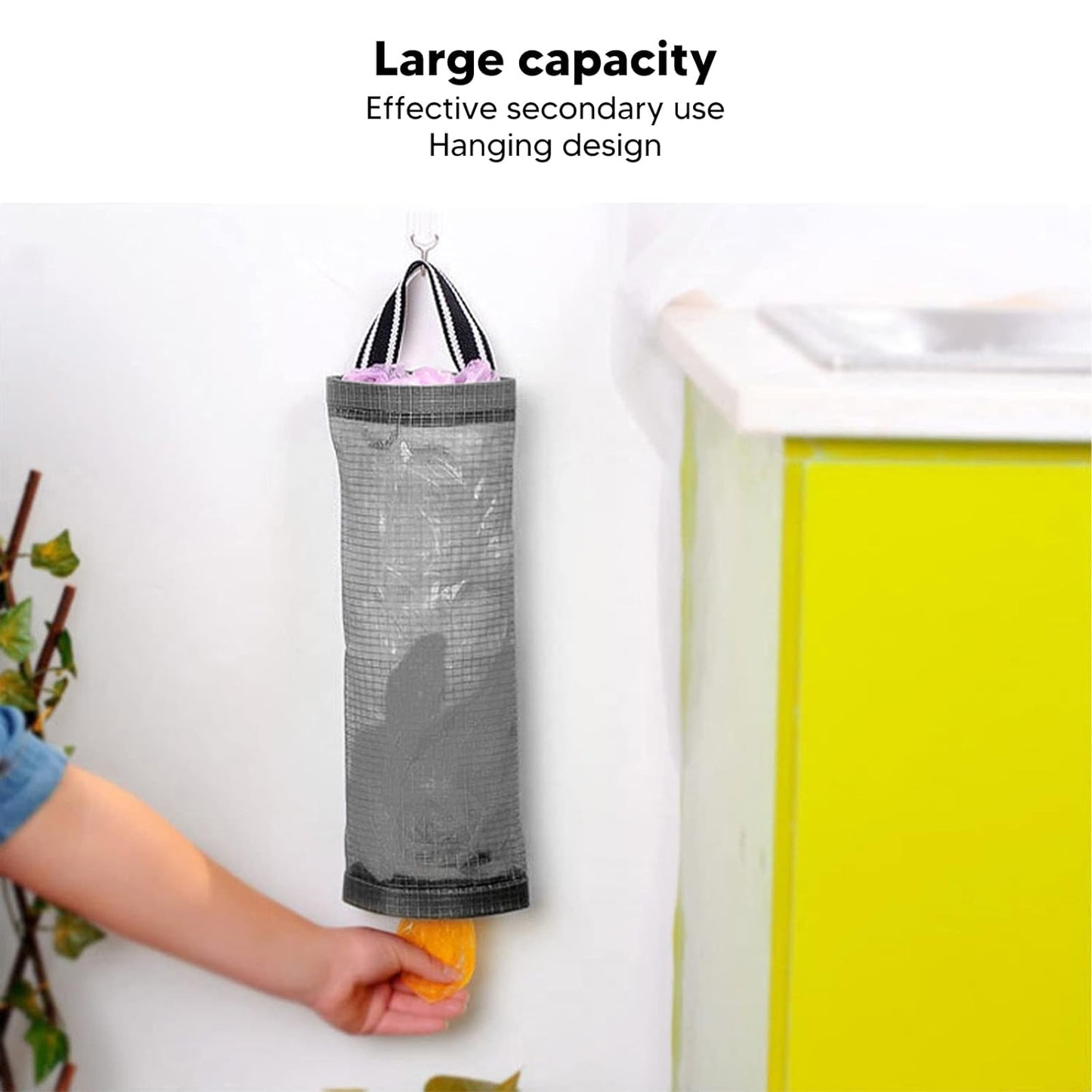 Hanging Waste Bag Holder Garbage Bag Storage Bag Widening Handle Hanging Sturdy For Store Garbage Bags Home Store Debris Kitchen Bedroom Largecapacity For Restaurant (1 Pc) - Happy Price - Image 5