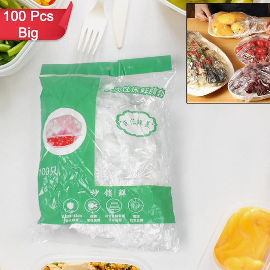 Disposable Elastic Food Storage Covers Bag (100 Pcs Set  Big) - Happy Price - Image 1