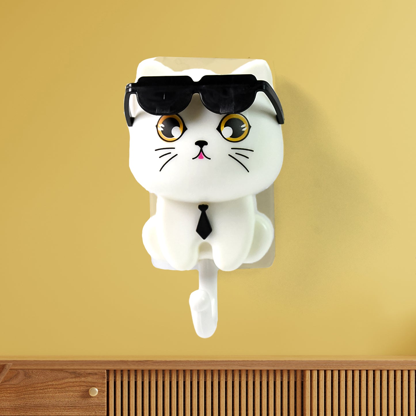 Cat Hook For Wall Cute Cat Key Hook With Sunglasses (1 Pc) - Happy Price - Image 4