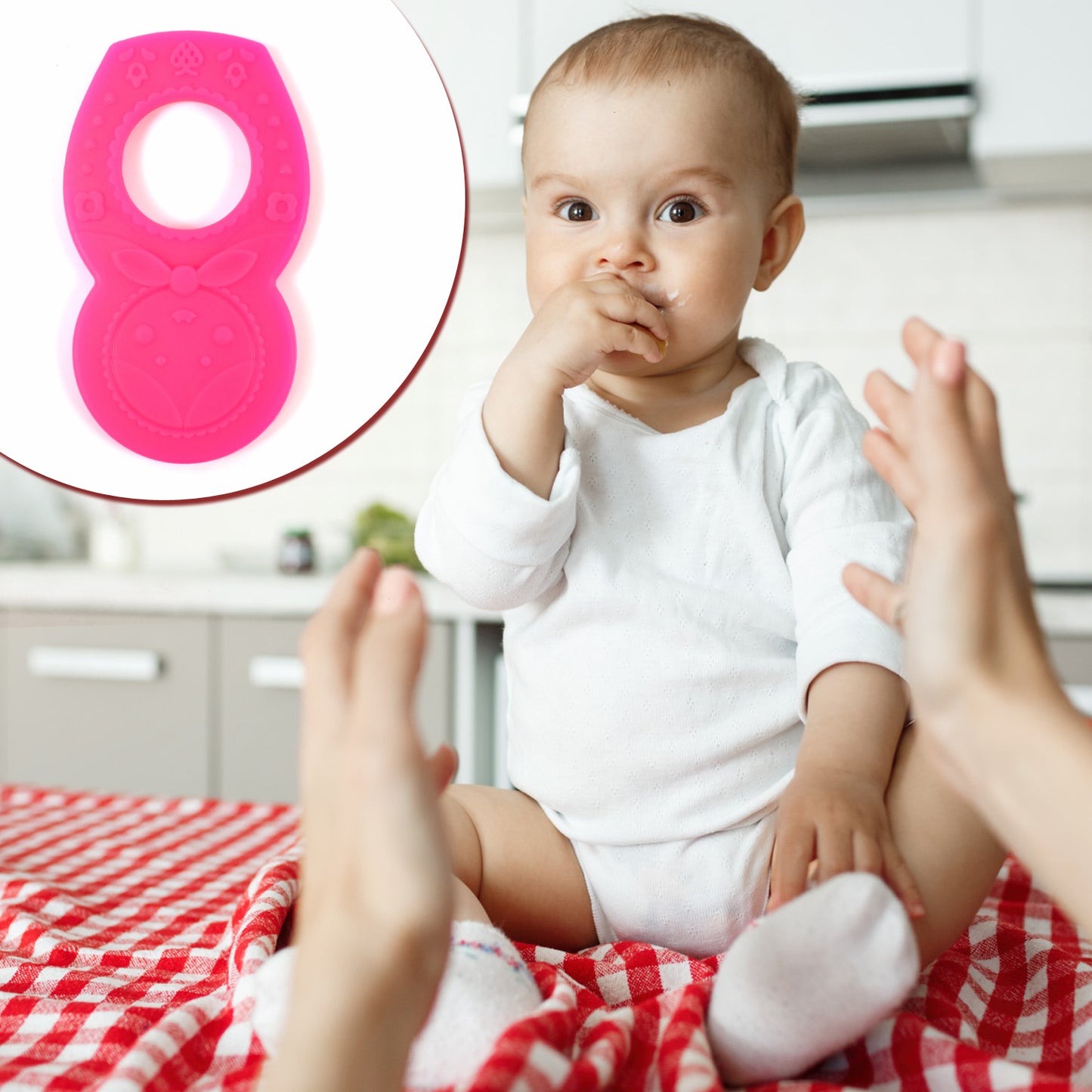 Silicone Baby Teether Pack Of 1 (Mix Design  Color) - Happy Price - Image 3