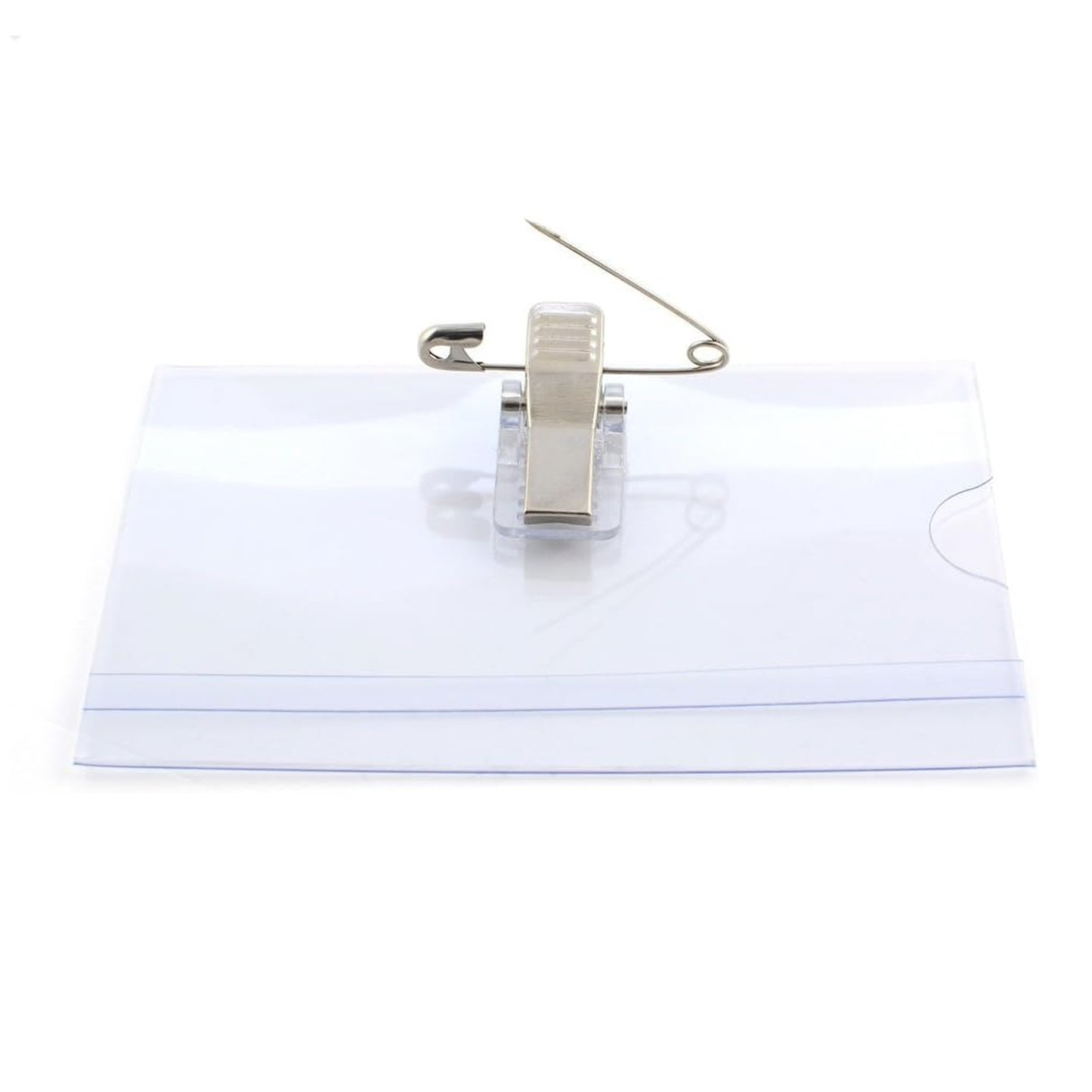 Plastic Transparent Cardholders With Pin  Clip 90 Mm X 60 Mm (50 Pcs Set) - Happy Price - Image 5