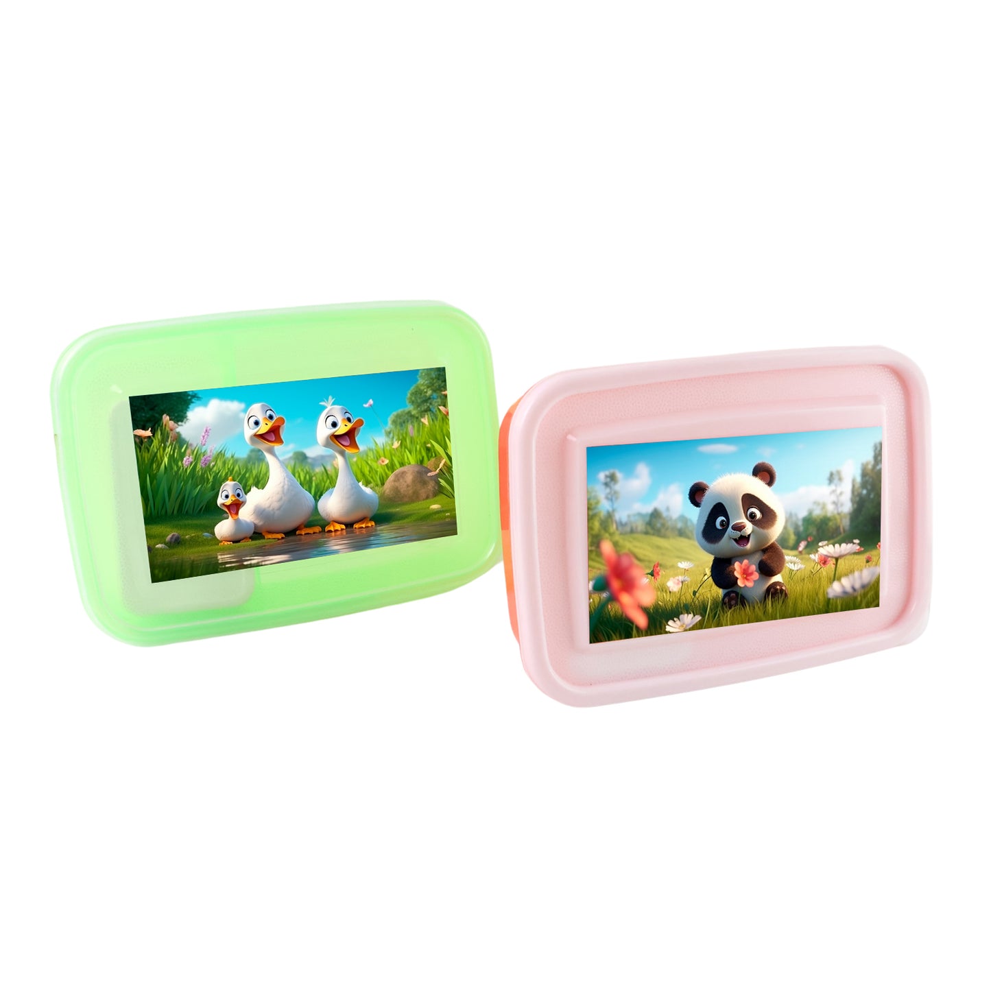 Kids Cartoon Printed Lunch Box Mix Design (1 Set) - Happy Price - Image 4
