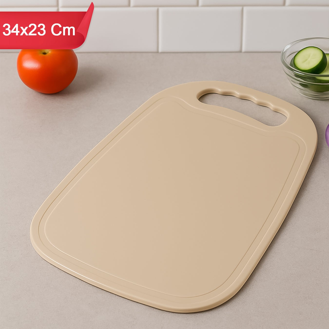 Durable Plastic Chopping Board 34x23 Cm (1 Pc) - Happy Price - Image 1