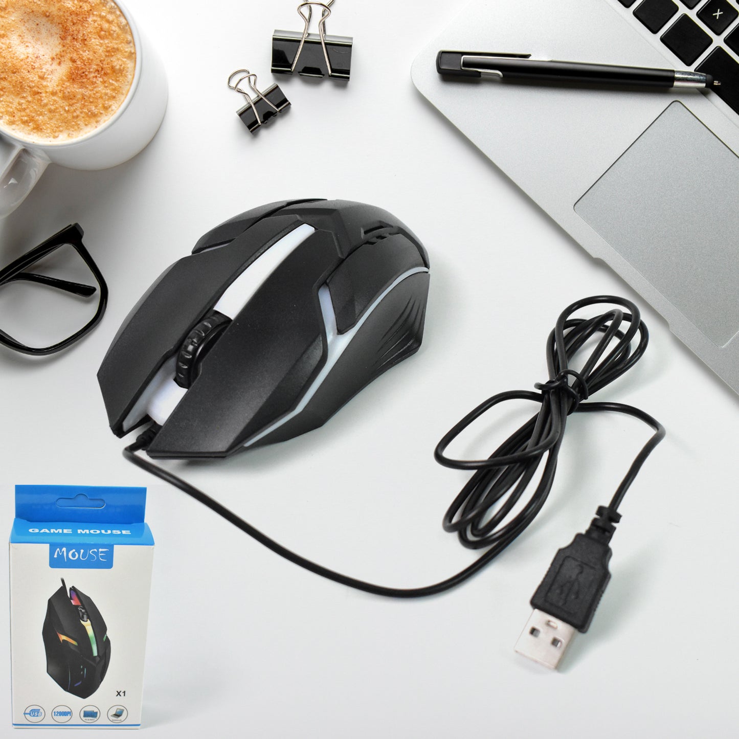 Usb Wired Mouse Ergonomic Design Gaming Mouse  (1 Pc) - Happy Price - Image 2