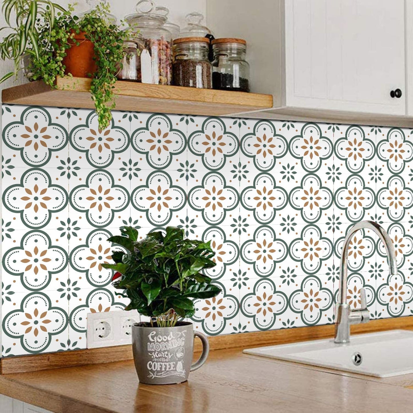 Peel And Stick Floor Tiles Kitchen  Bathroom Backsplash Sticker Detachable Waterproof Diy Tile Stickers For Wall Decoration Tiles Home Decoration (8x8 Inch  10 Pcs Set) - Happy Price - Image 6
