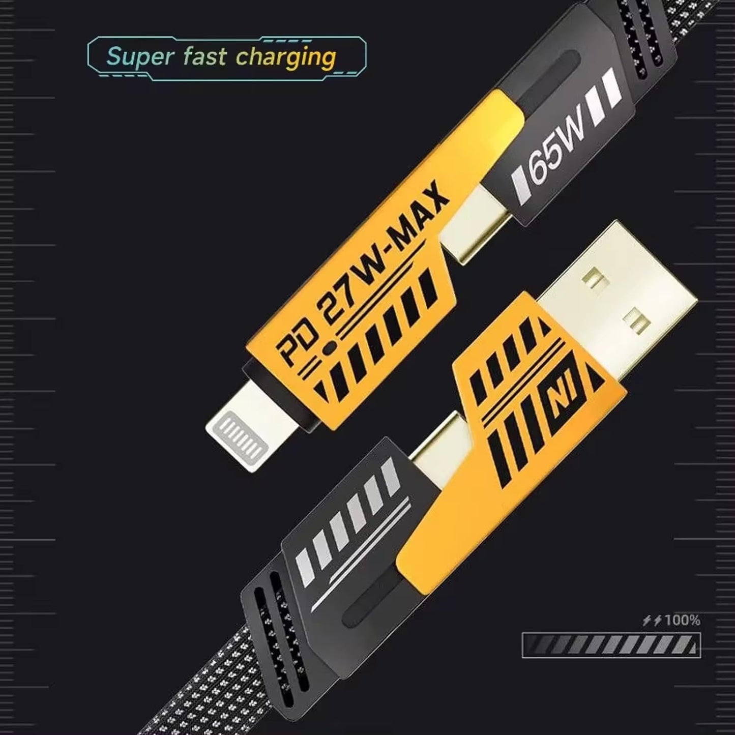 4 In 1 Fast Charging Cable (1 Pc  Loose) - Happy Price - Image 3