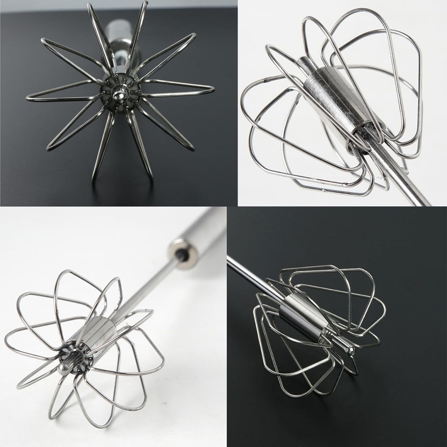 Small Stainless Steel Egg Whisk Hand Push Rotary Whisk Blender (1 Pc  27 Cm) - Happy Price - Image 3