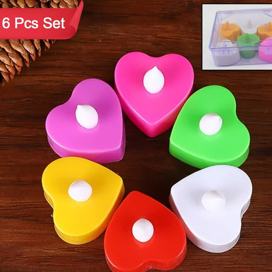 Led Tealights Smokeless Plastic Decorative Candles (Pack Of 6  Multicolor) - Happy Price - Image 1