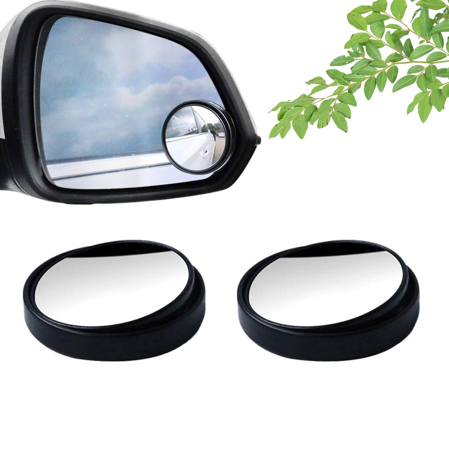 360degree Blind Spot Round Wide Angle Adjustable Convex Rear View Mirror - Pack Of 2 - Happy Price - Image 2