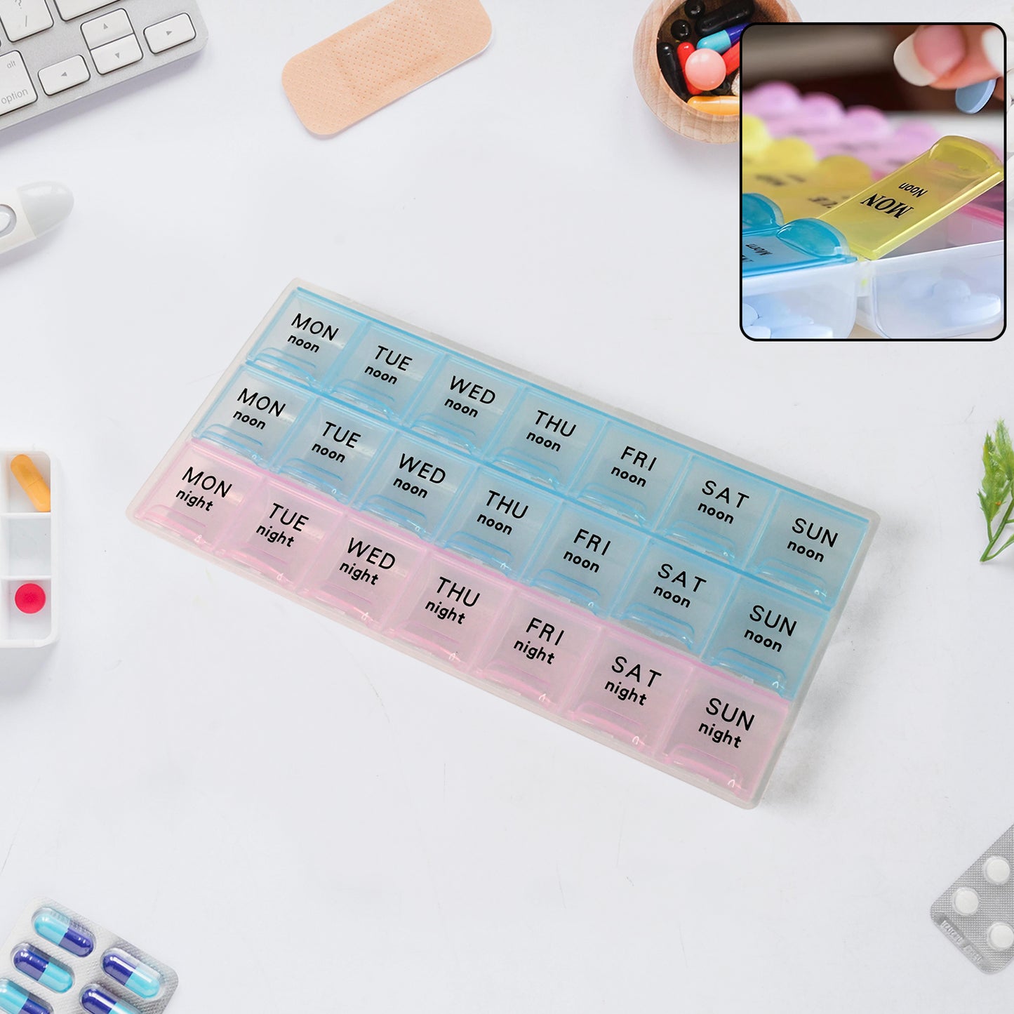 Weekly Pill Organizer Box With 21 Compartments (1 Pc) - Happy Price - Image 7