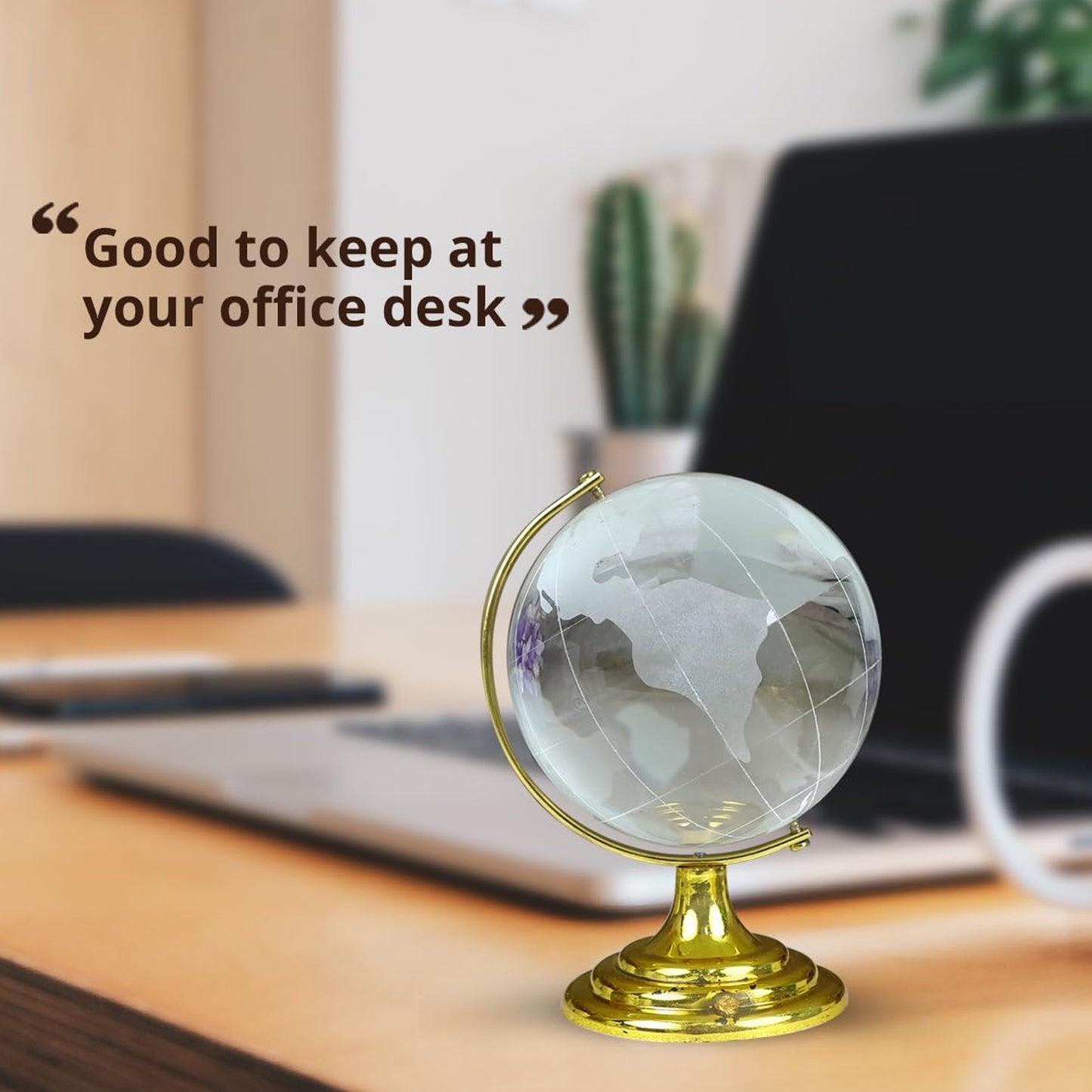 Crystal Globe  World Map 50 Mm With Golden Stand (1 Pc) - Happy Price - Image 4