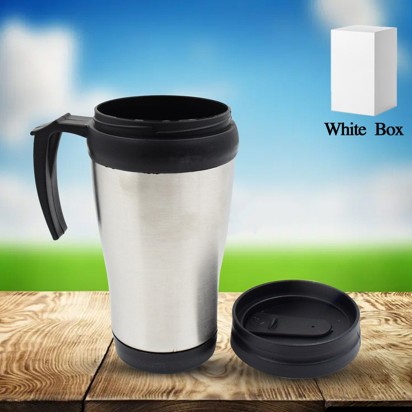 Stainless Steel Vacuum Glass Insulated Glass Coffee Cups (With Lid  Handle  1 Pc) - Happy Price - Image 1