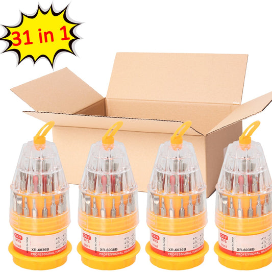 (Set Of 4pc) Screwdriver Set Steel 31 In 1 With 30 Screwdriver Bits Professional Magnetic Driver Set - Happy Price - Image 1