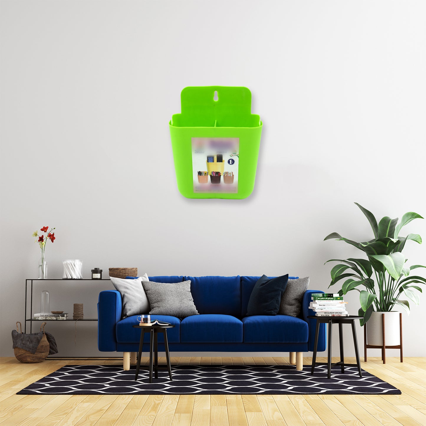 Multipurpose Wall Holder  Mobile Holder  Stationary Storage  Bathroom Accessories  Remote Holder  Makeup Brush Holder  Useful In Office Kitchen Drawing Room 2 Section Stand (1 Pc ) - Happy Price - Image 5