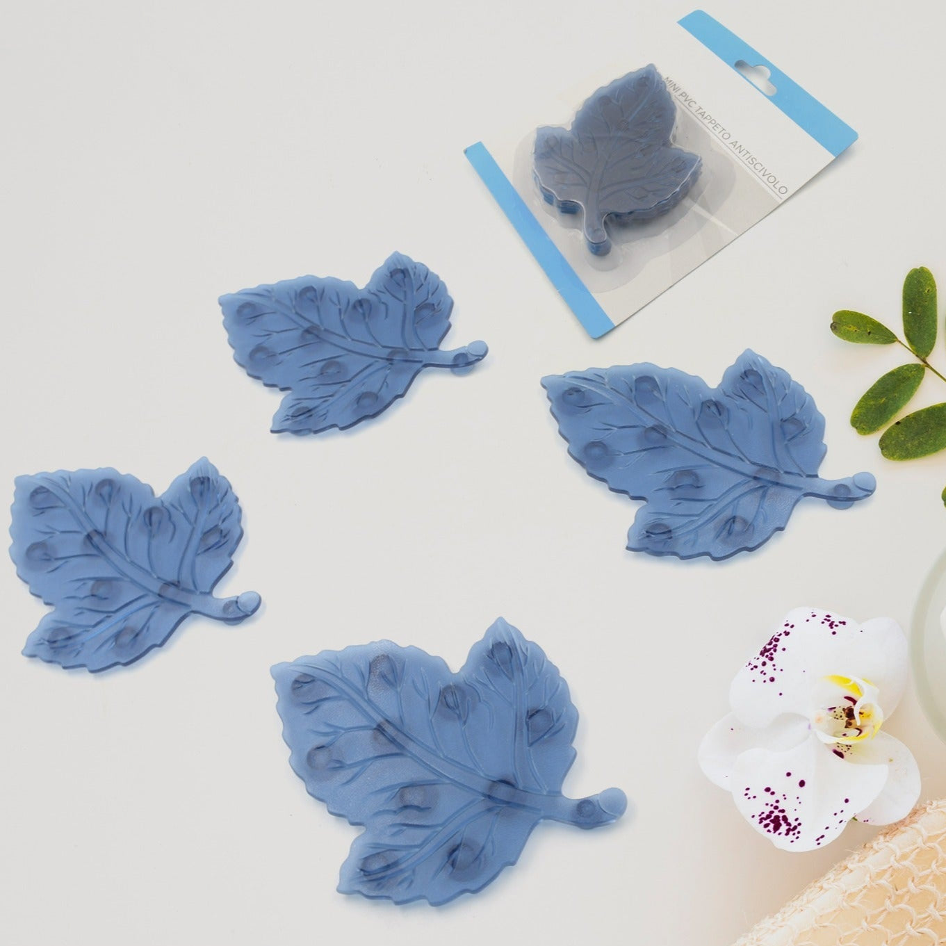 Mini Pvc Anti-slip Bat Mat Non Slip Baby Bath Mats Mini Child Safety Anti Slip Shower Mats Star Leaf Shaped For Kids (4 Pc Set) - Happy Price - Image 1