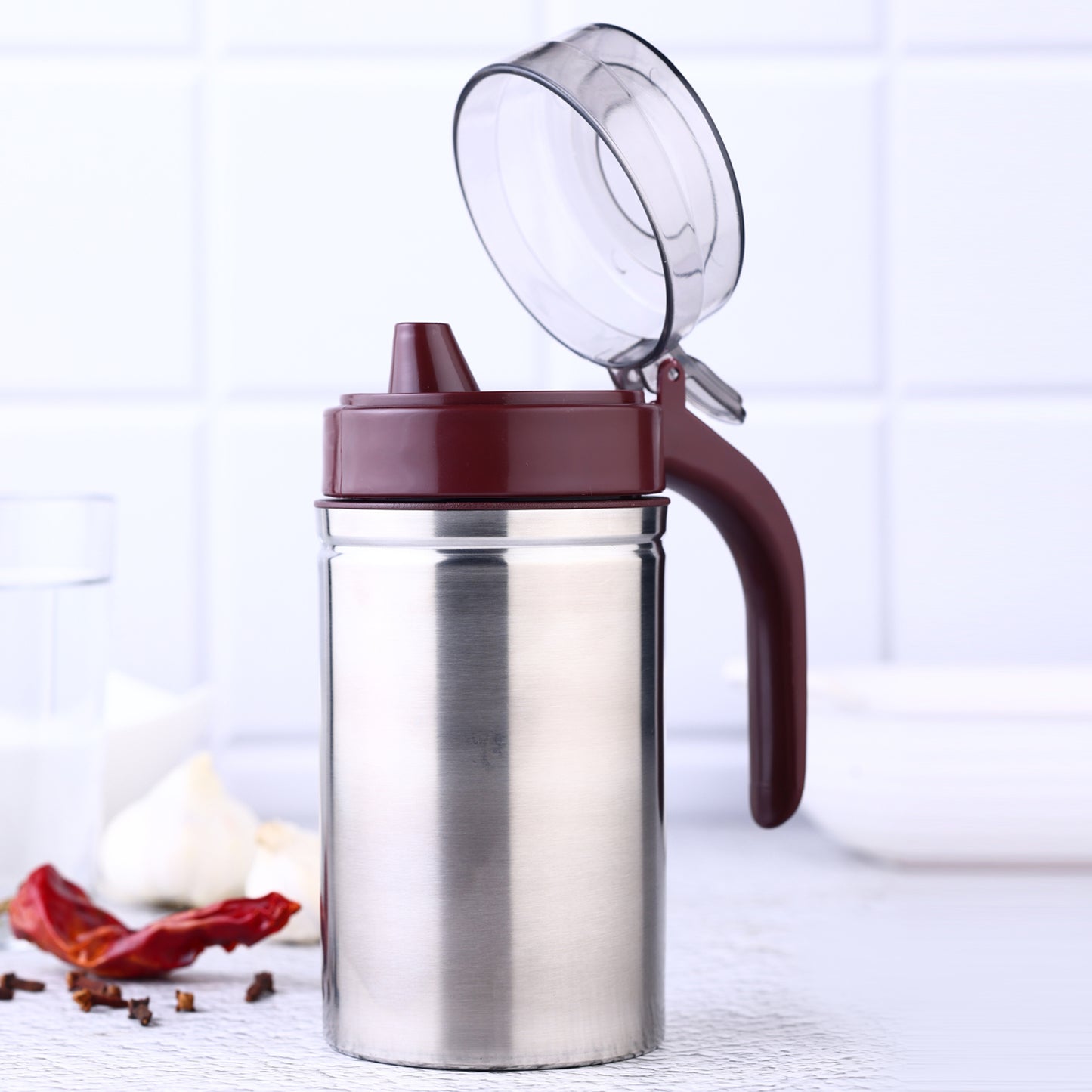 Oil Dispenser Stainless Steel With Small Nozzle 500ml Oil Container. - Happy Price - Image 3