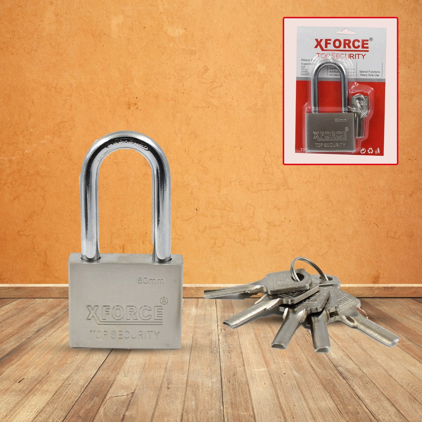 Multipurpose Solid 6 Keys Padlock 60 Mm  1 Pc) - Happy Price - Image 4