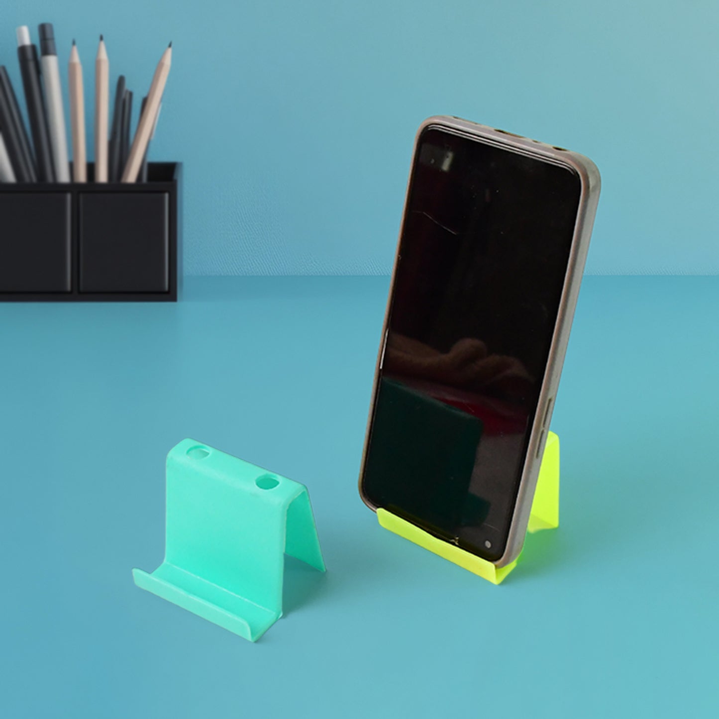 2 Pc Mobile Phone Stand & Pen Holder Set - Desk Organizer - Happy Price - Image 5