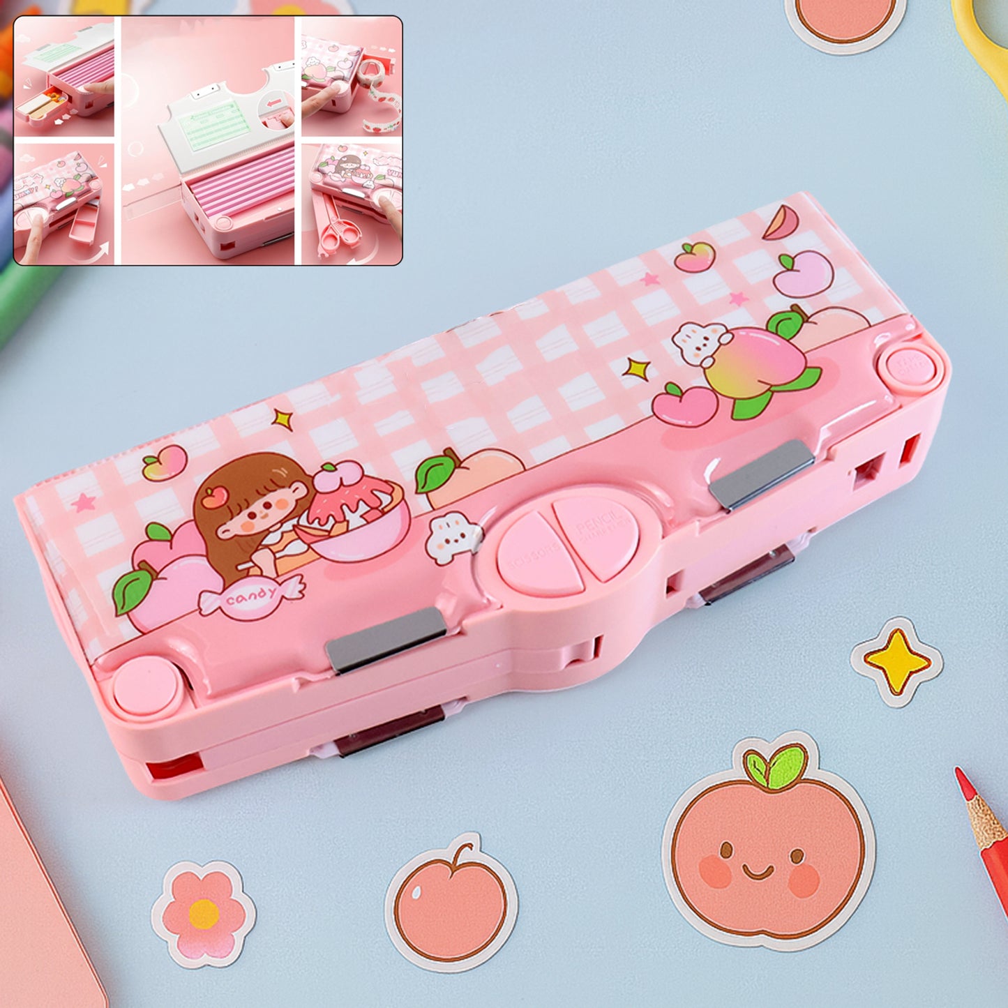 Multifunctional Cartoon Pencil Box (1 Pc) - Happy Price - Image 6