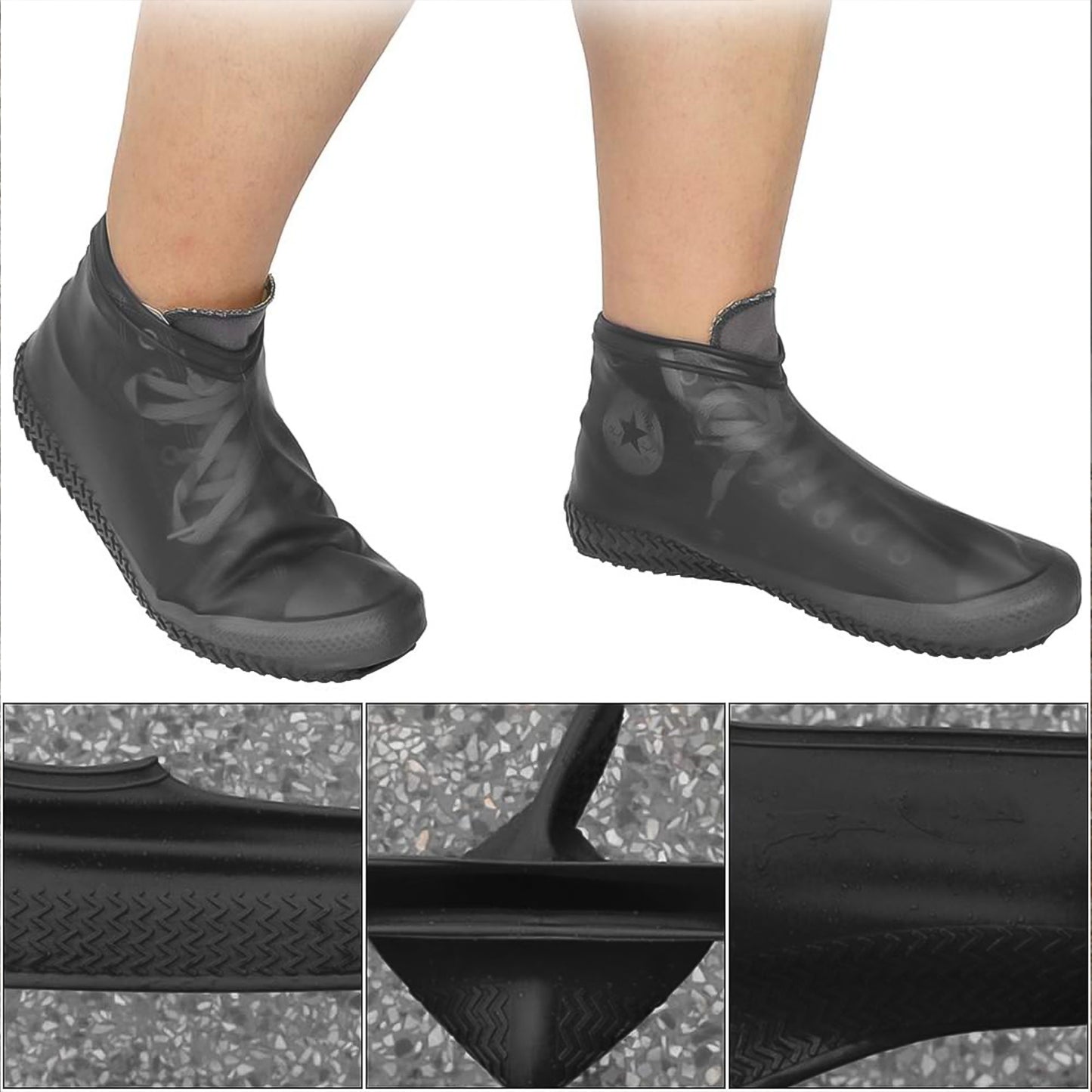Non-slip Silicone Reusable Waterproof Rain Shoes Covers (1 Pair  Small  Mix Color) - Happy Price - Image 6