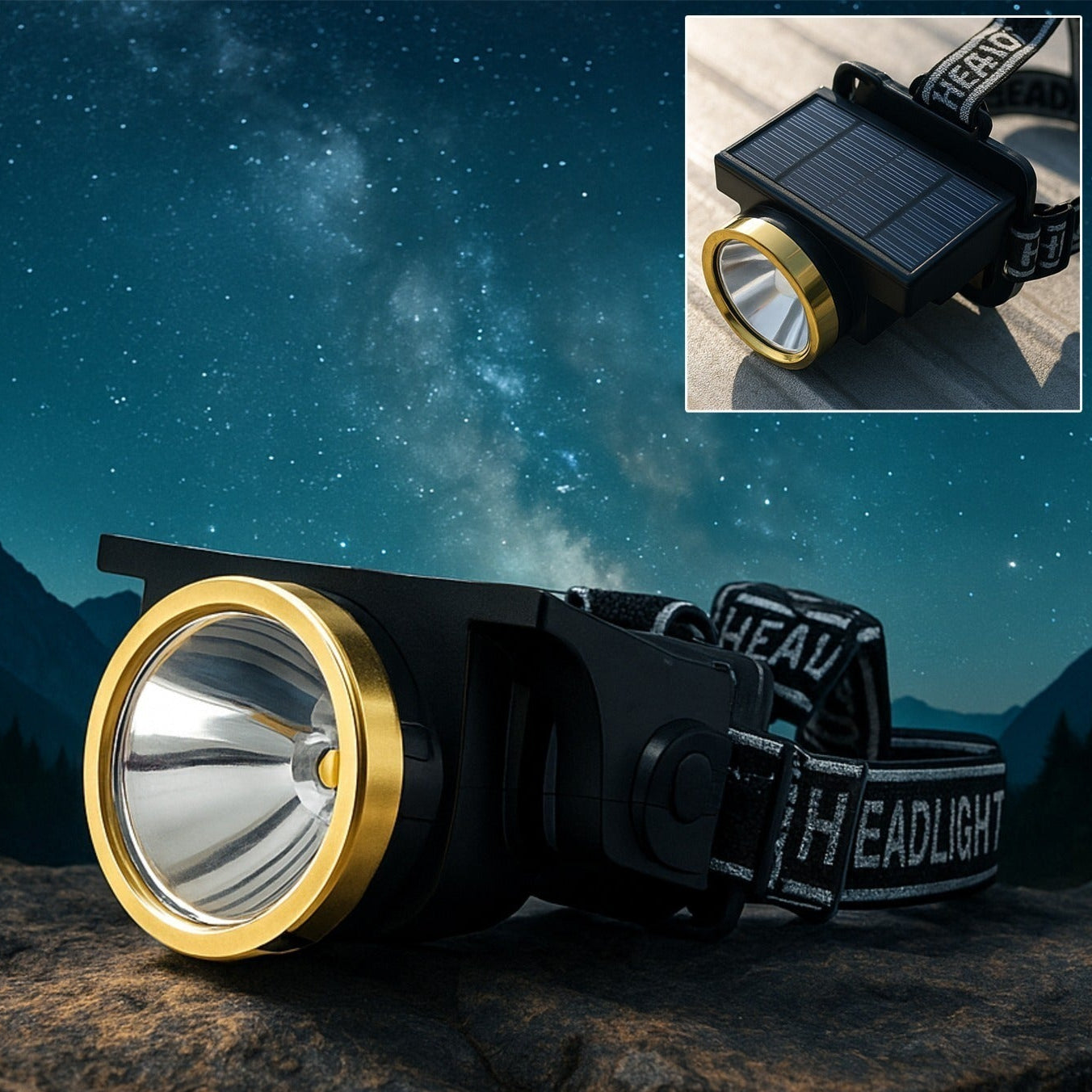 Rechargeable Solar Led Headlamp - Happy Price - Image 1