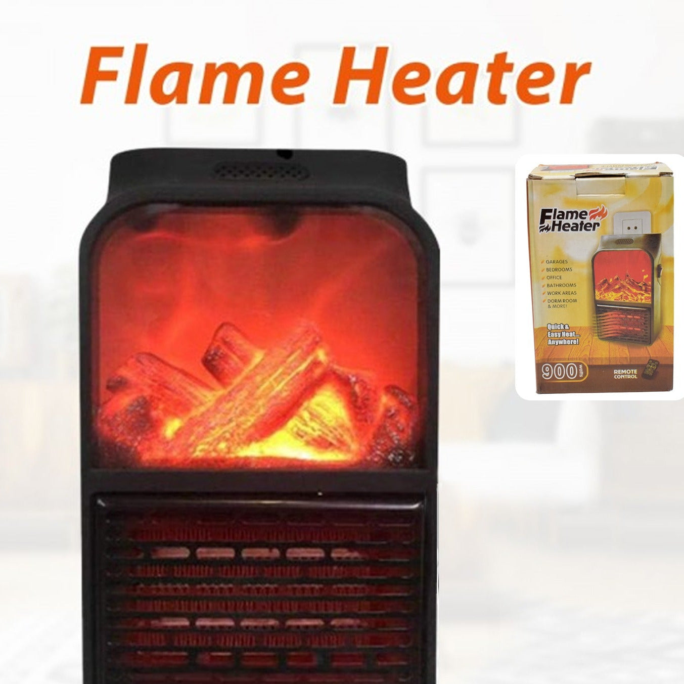 Portable Electric Fireplace Lamp Led Flame Heater (900w  1 Pc) - Happy Price - Image 1